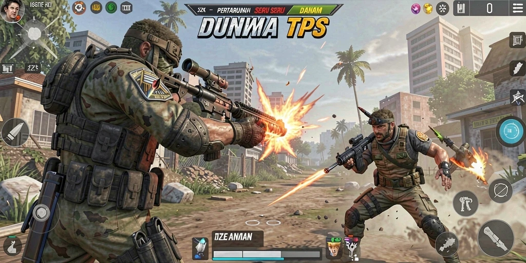 Tampilan seru gameplay TPS di 5ZK dengan aksi yang mendebarkan.