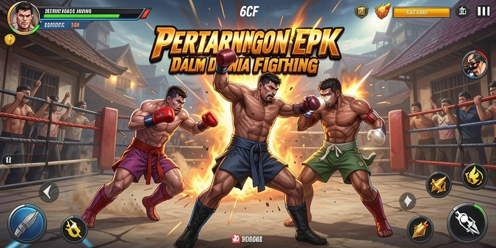 Tampilan gameplay seru dalam 6CF dengan pertarungan yang intens.