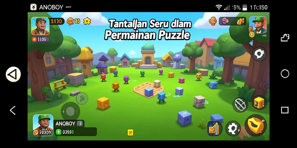 Tampilan gameplay ANOBOY yang menantang dan seru.