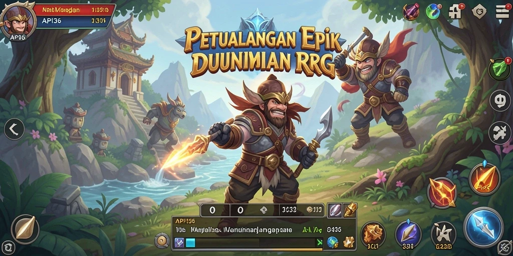 Screenshot menunjukkan aksi mendebarkan dalam permainan RPG API36.