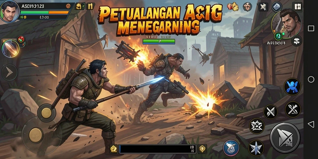 Tampilan seru gameplay ARPG dalam ASD123 dengan pertarungan mendebarkan.