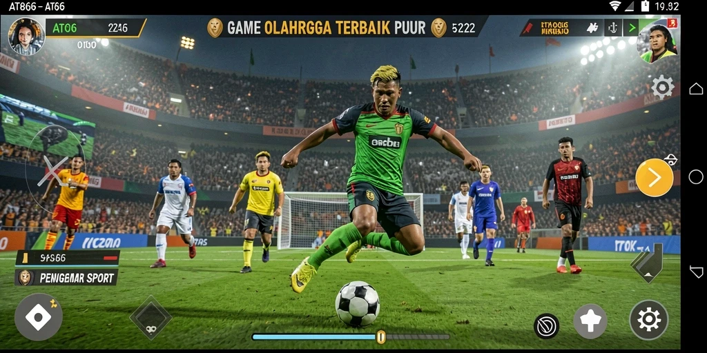 Screenshot gameplay AT866 yang menampilkan aksi olahraga seru.