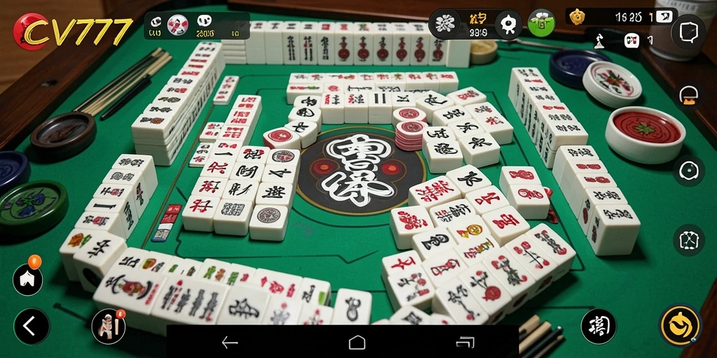 Screenshot CV777 menampilkan aksi gameplay Mahjong yang seru.