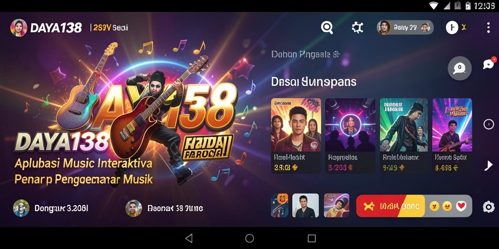 Menampilkan gameplay interaktif dari aplikasi musik DAYA138.
