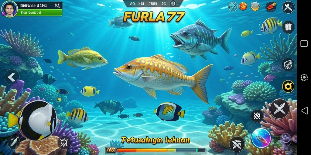 Tampilan gameplay seru dalam FURLA77, siap menangkap ikan.