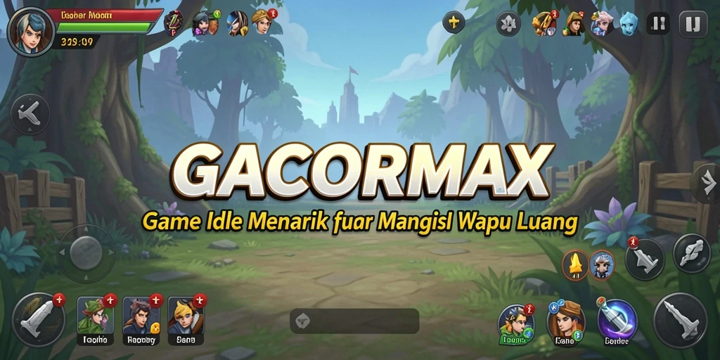 Screenshot GACORMAX menunjukkan karakter sedang bekerja di dunia Idle.