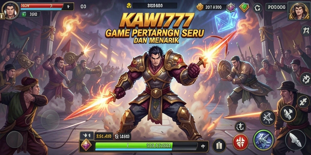 Tangkapan layar gameplay KAWI777 menampilkan karakter bertarung dengan aksi yang mendebarkan.