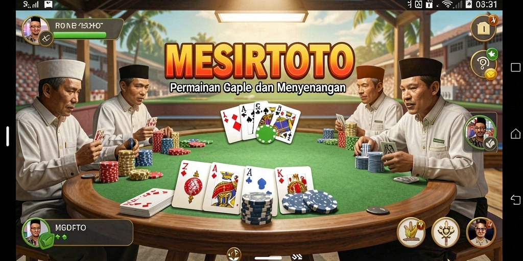 Tampilan gameplay seru dari permainan Gaple MESIRTOTO.