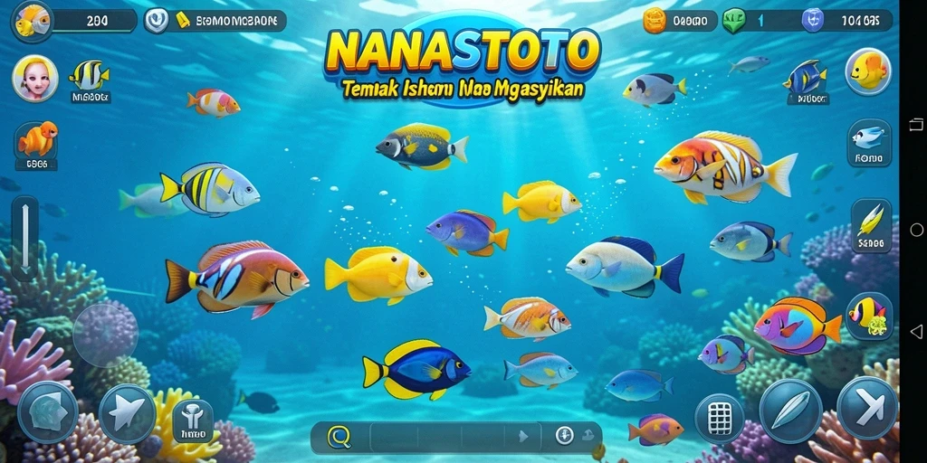 Tampilan menarik gameplay memancing di NANASTOTO.