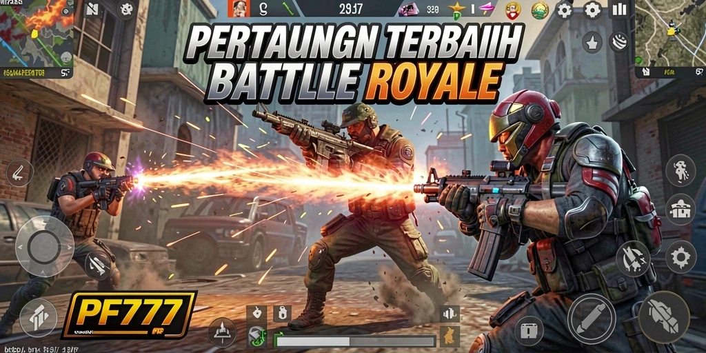 Screenshot gameplay PF777 yang menampilkan aksi seru dalam Battle Royale.