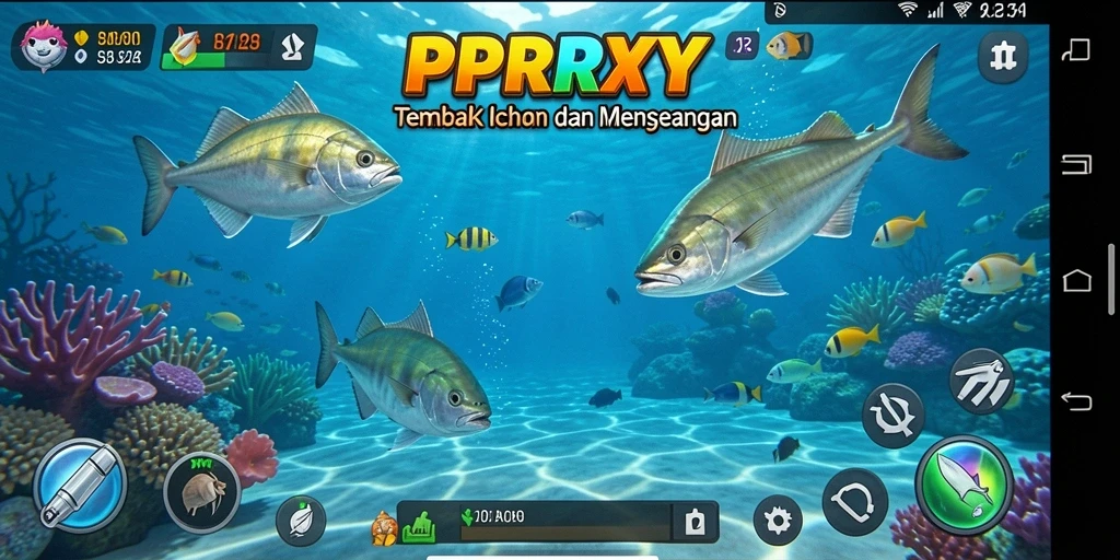 Tampilan gameplay PPRRYY yang penuh aksi Tembak Ikan.